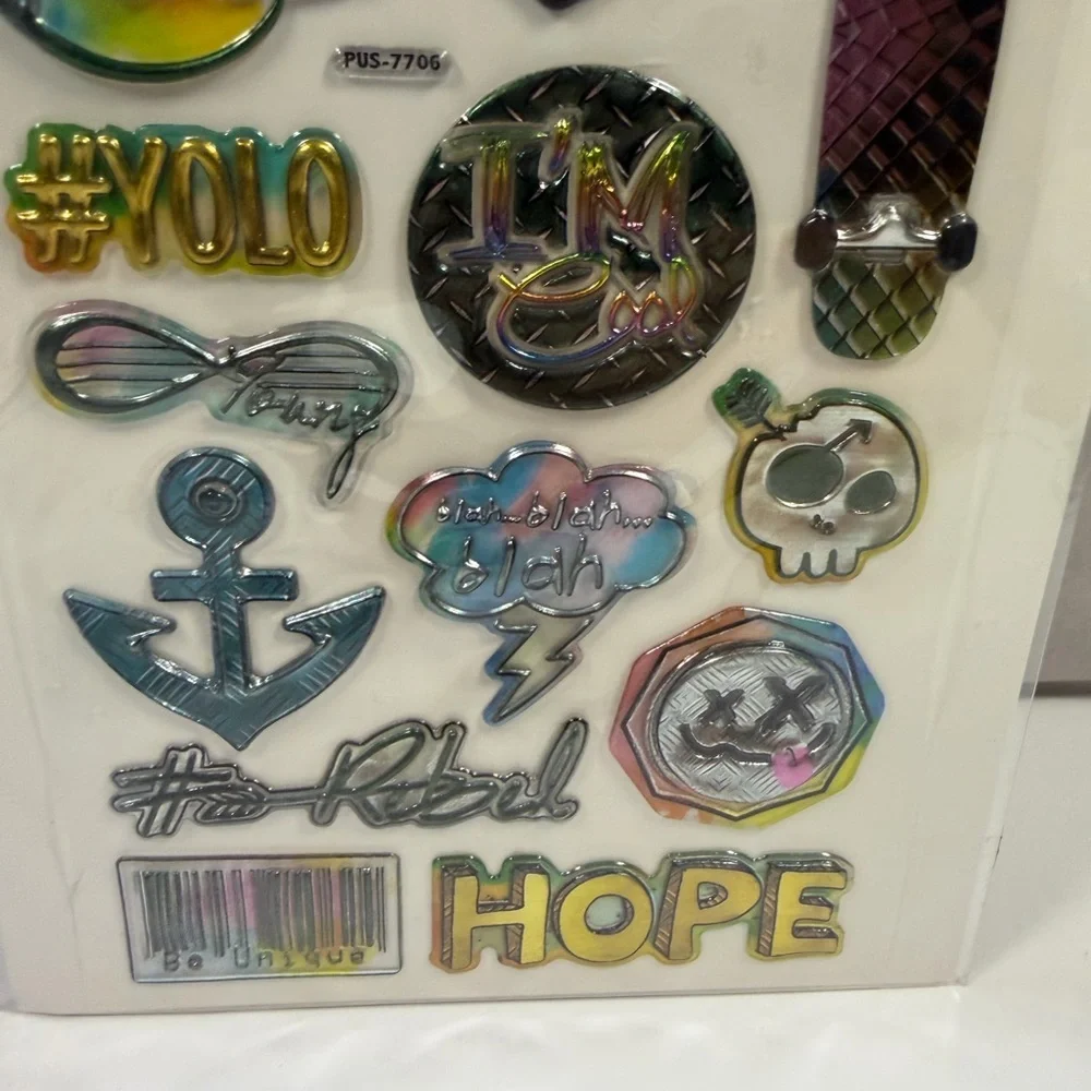 🩷5/$10 Crafter's Square Puffy Sticker Pack - Holographic Multi-Color